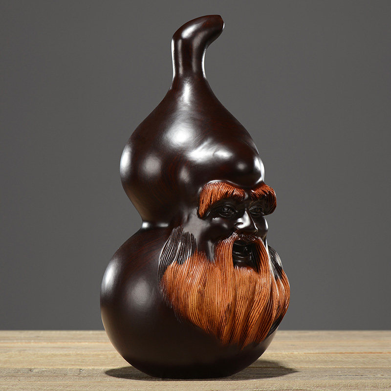 黑檀木雕寿星公摆件仿古木质送长辈祝寿贺寿创意寿桃生日礼物摆设