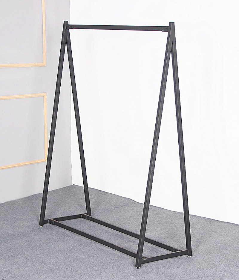 新款简易个性靠墙男女服装店展示架挂衣架纳米金落地式单杠衣服架