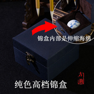 景德镇书画陶瓷书法印泥盒中号瓷缸仿古书画印泥盒印缸包邮
