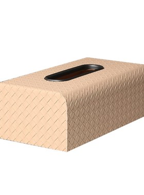 皮质纸巾盒编织纹长方形收纳抽纸盒客厅茶几餐厅样板房装饰品摆件