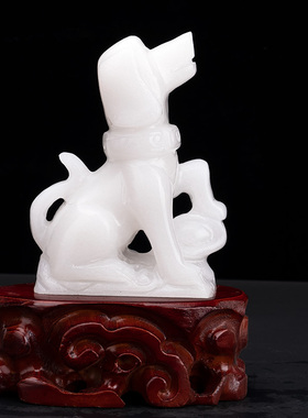 天然玉石十二生肖摆件全套白玉狗鼠牛虎兔龙蛇马羊猴鸡旺运工艺品