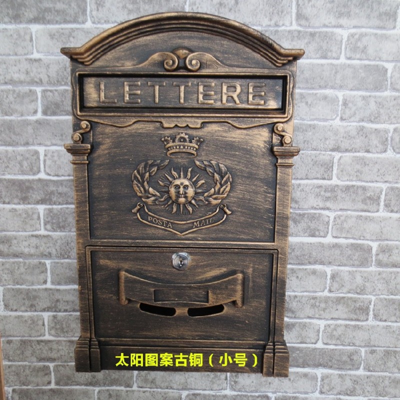欧式信箱别墅院子家用信r报箱室外防雨复古新年礼物创意密码锁邮
