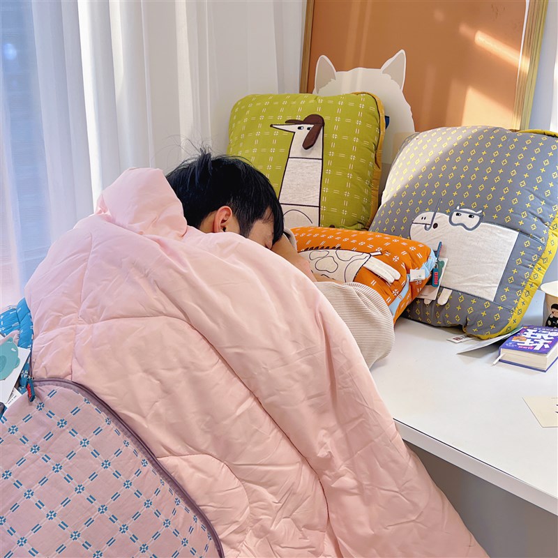 抱枕被子两用加厚办公室折叠午睡枕D头毯子二合一沙发汽车靠枕车