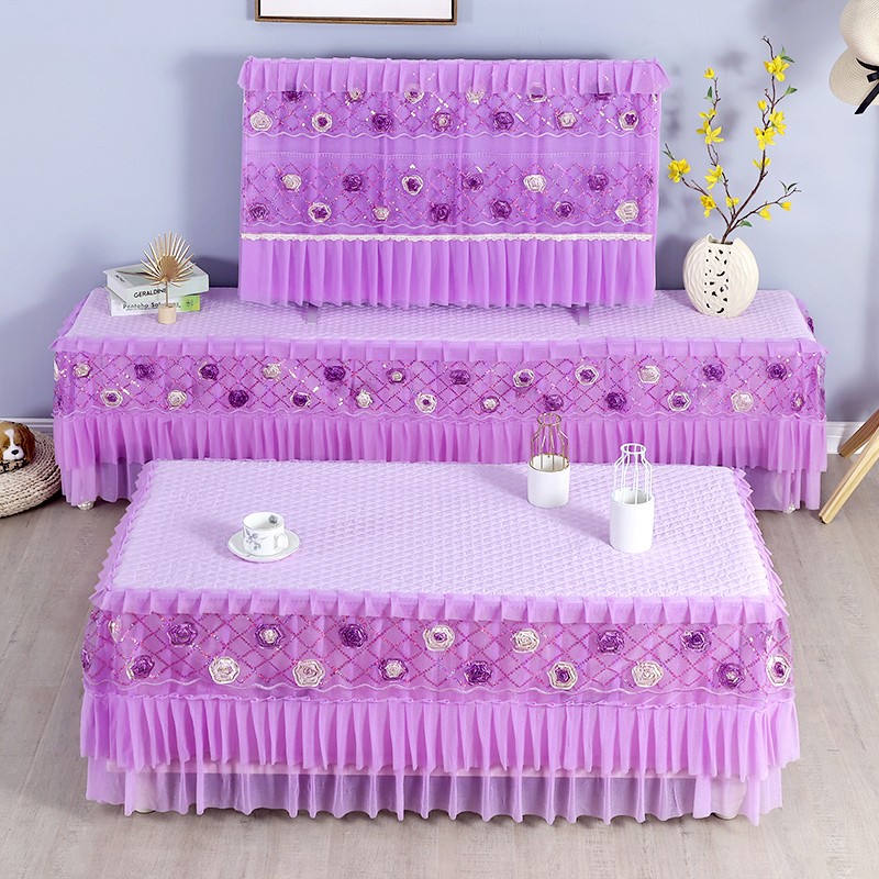 开机不取液晶电视j机罩防尘罩套蕾丝55挂座式布艺65寸直面曲面盖