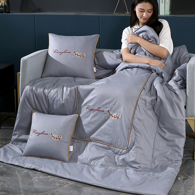 抱枕被子两用纯棉办公室午睡毯子二D合一车载车用枕头被汽车空调