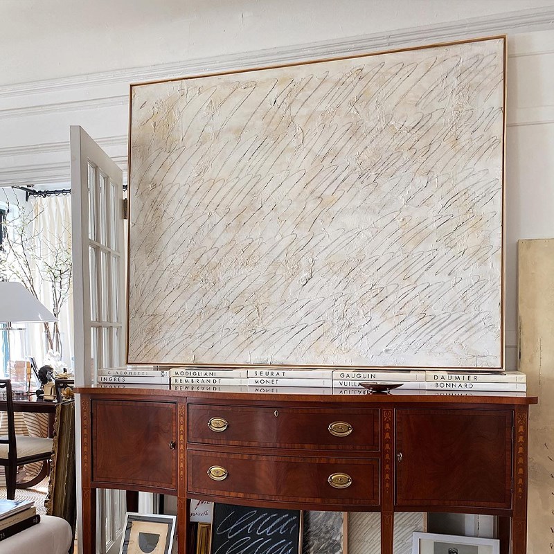 法式奶油风装g饰画餐厅2024新款沙发背景挂画客厅壁画高级感原木