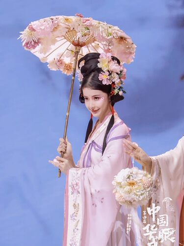 古装伞汉服道具伞白色Fofo酱的伞长杆子舞蹈P伞绸布油纸伞摄影包