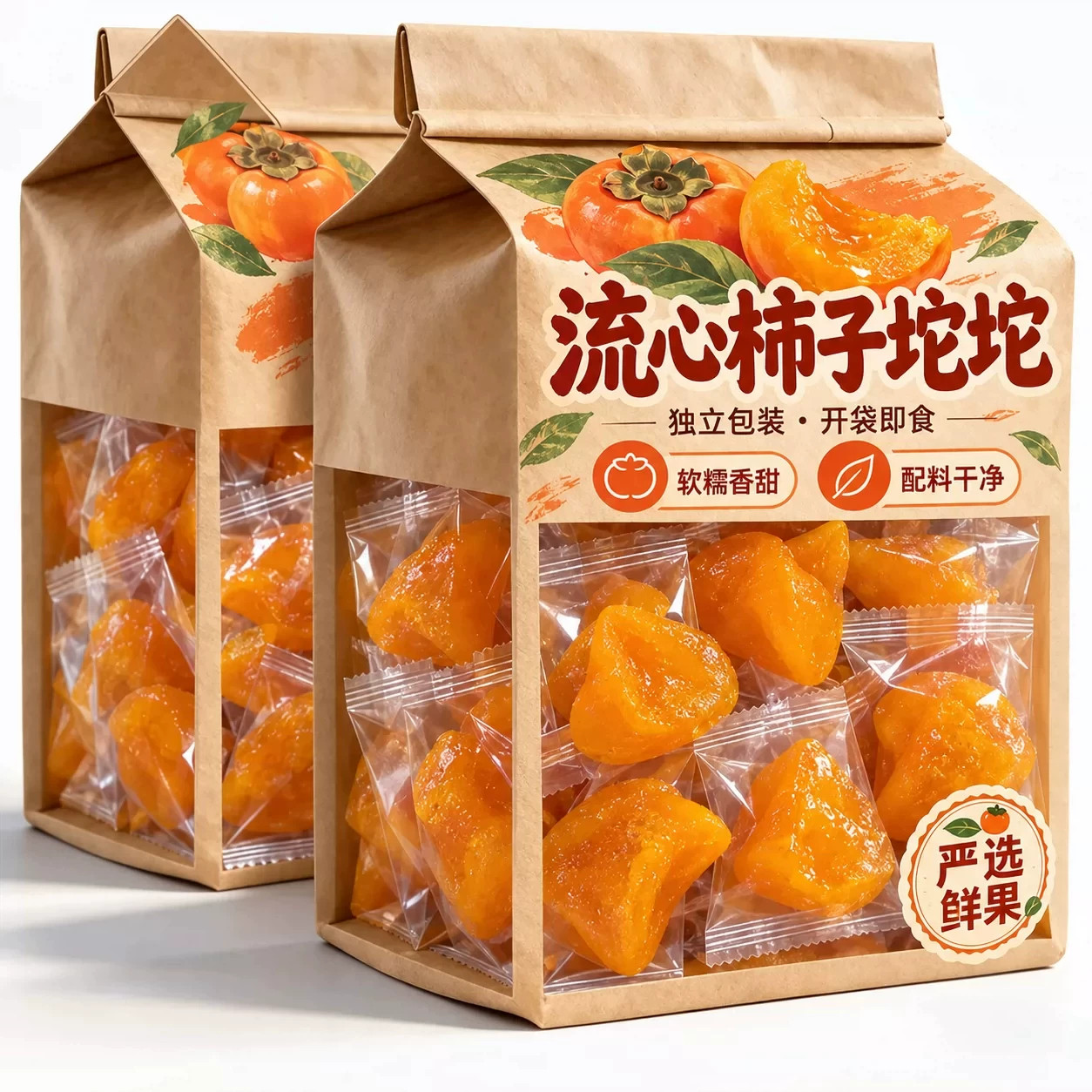 柿子坨坨丁柿子干柿饼2026新货富平果脯干爆浆流心广西特产零食