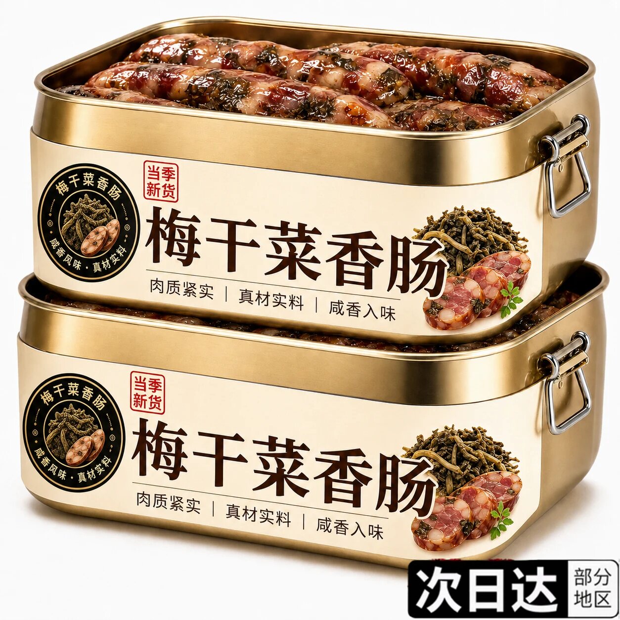 梅干菜香肠金华特产纯手工制作农家新鲜猪肉风干肠官方旗舰店腊肠
