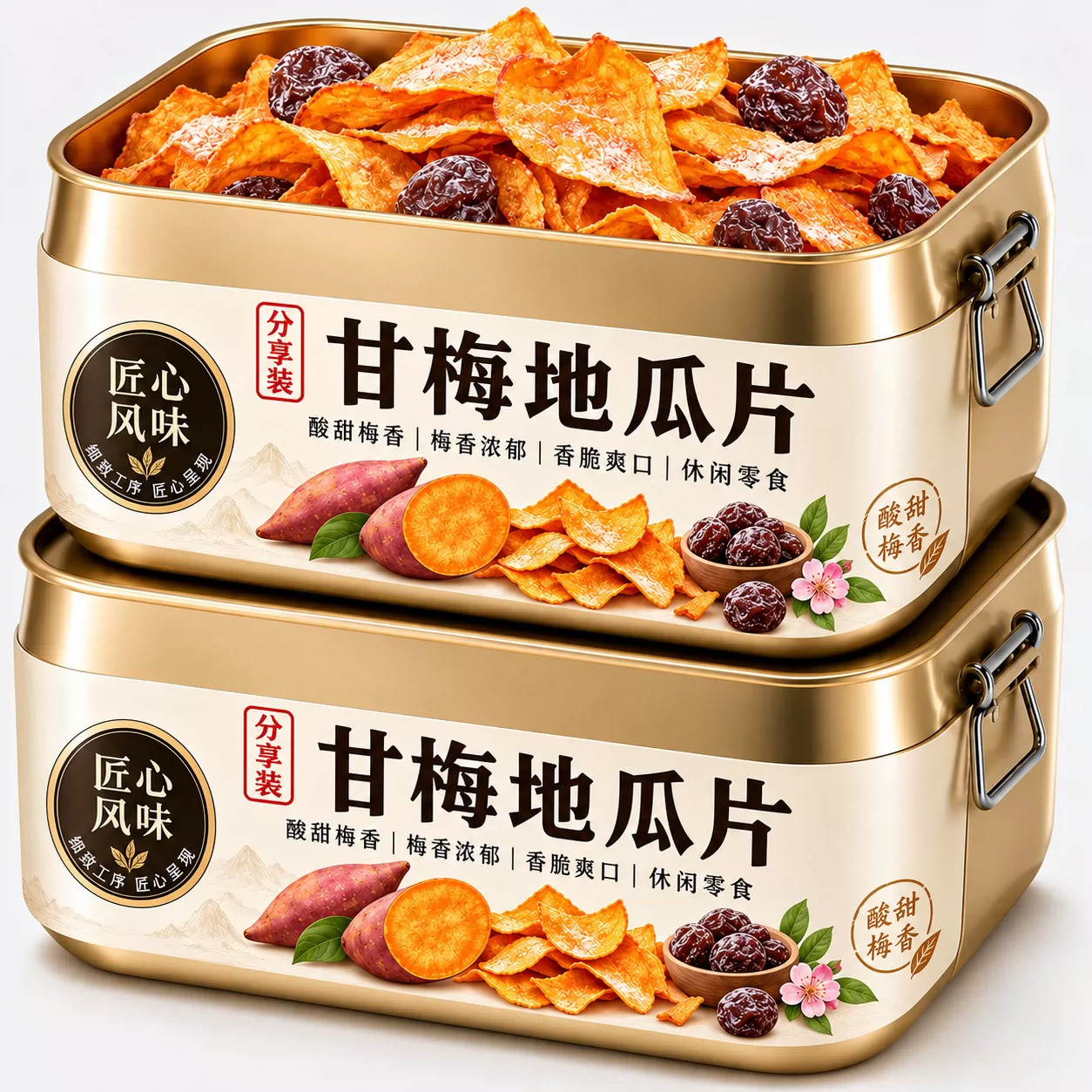 甘梅地瓜片官方旗舰店原切薄脆红薯片咸香酥脆儿童办公室休闲零食