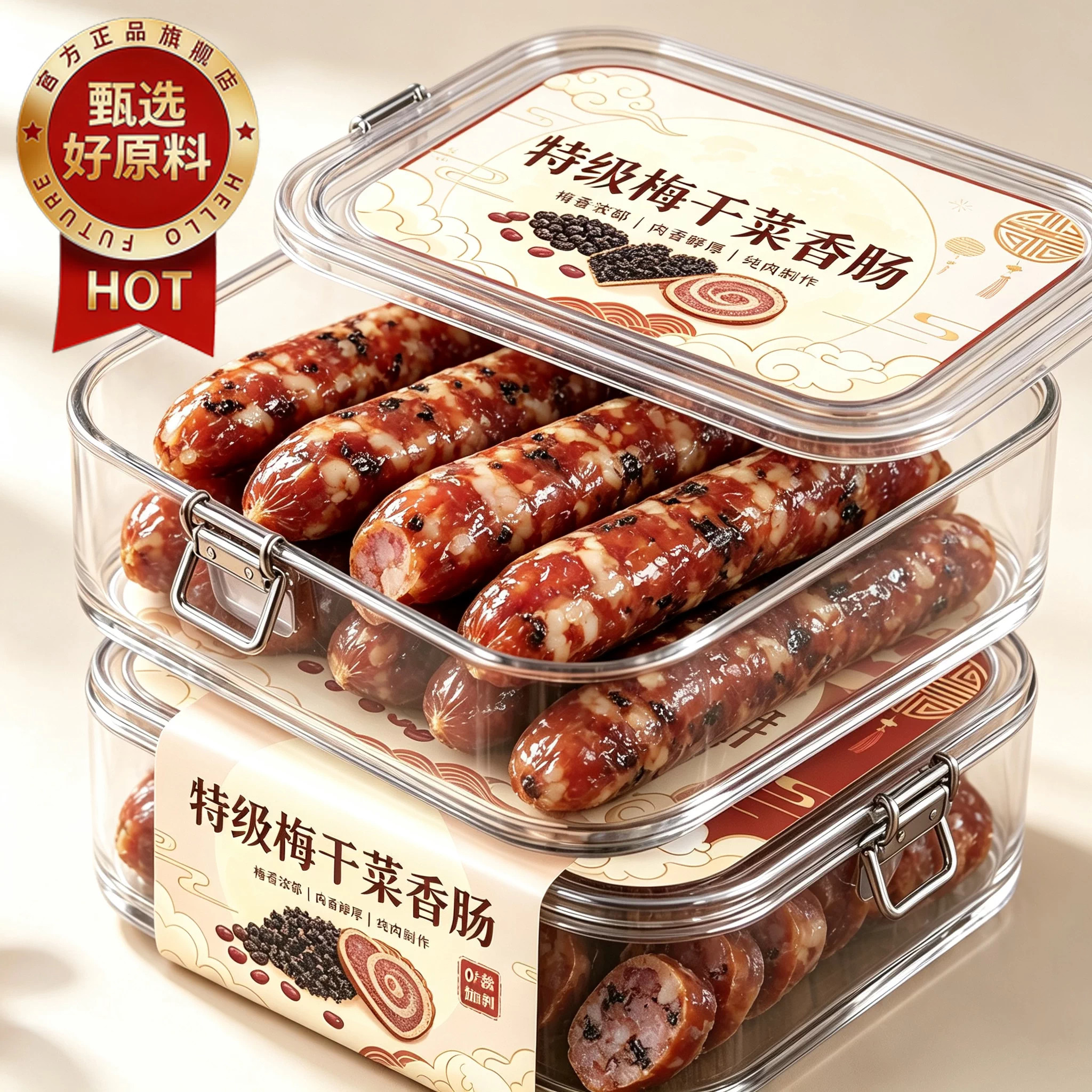 梅干菜香肠金华特产纯手工制作农家新鲜猪肉风干肠官方旗舰店腊肠