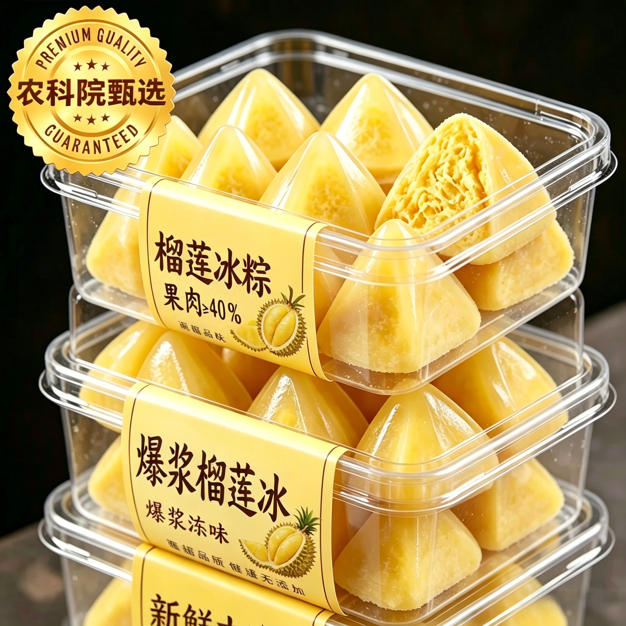 高品质正宗榴莲冰粽猫山王水晶粽子甜粽即食端午节送礼冰皮糕点