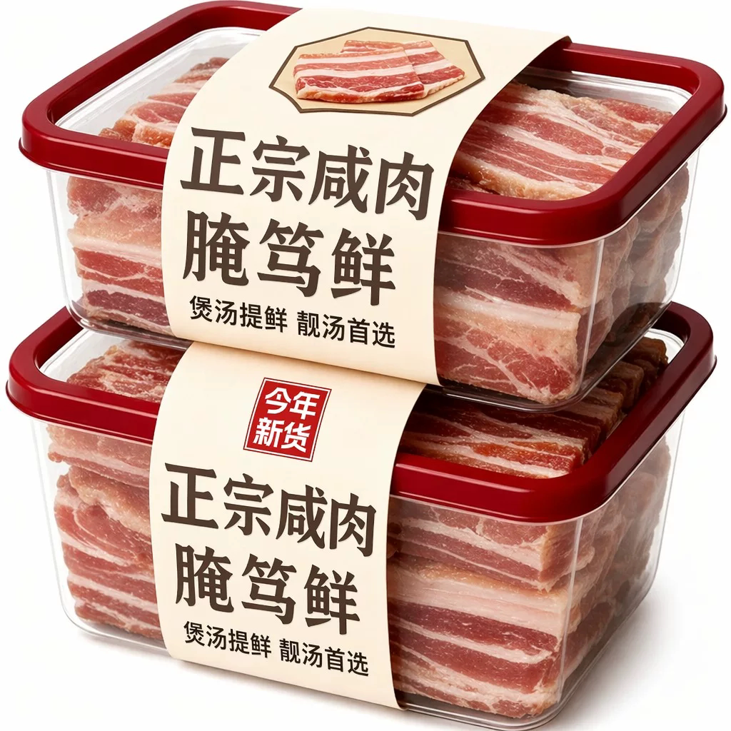 【肥瘦均匀】五花咸肉腌笃鲜必备图片