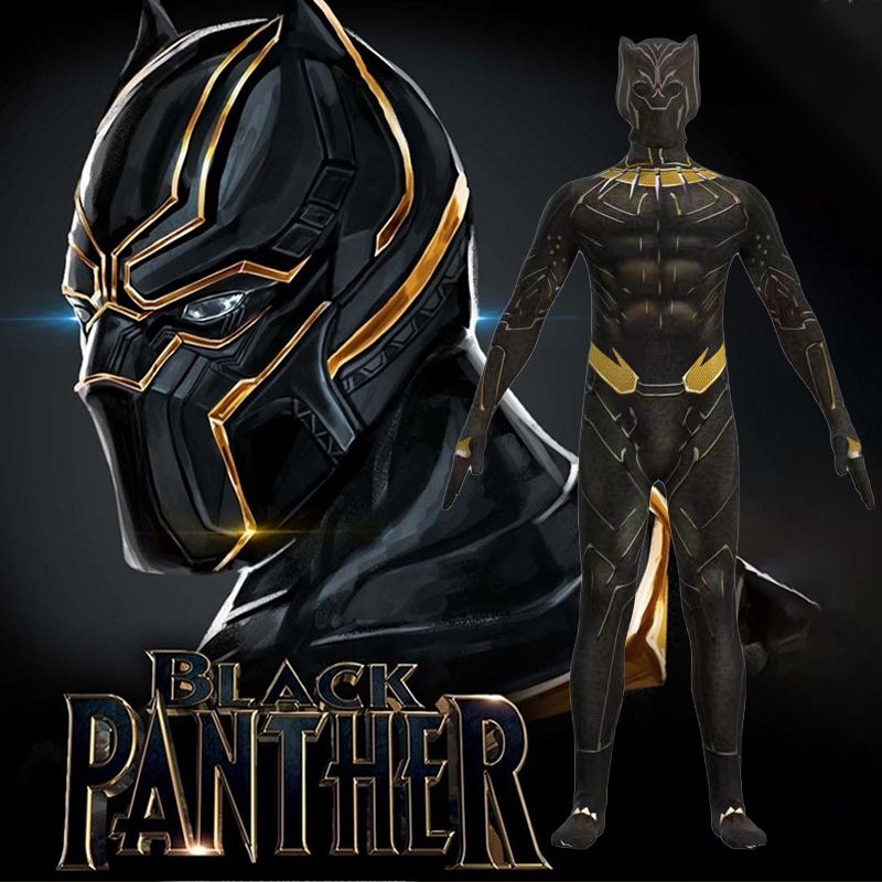 新黑豹金色紧身衣cos服表演服帅气特色霸气男孩成人万圣节连体衣