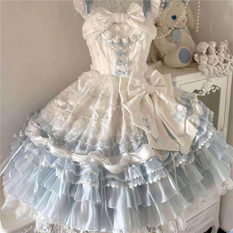 缘结恋曲Lolita重工刺绣甜美华丽花嫁洋装吊带连衣裙jsk成人礼