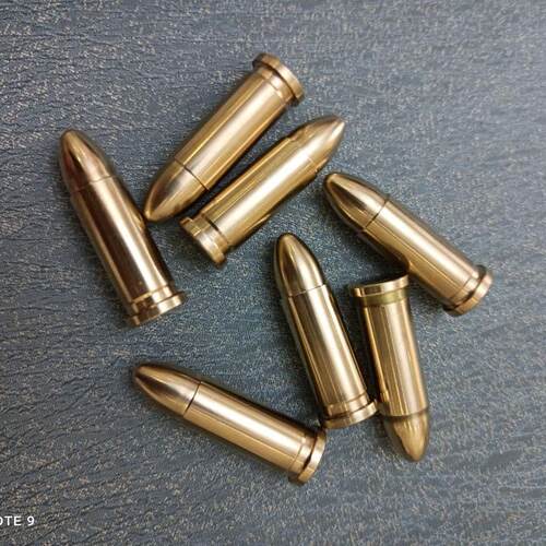 现货小月亮左轮ZP5金属纯铜弹模装饰品357型号通用软弹弹壳