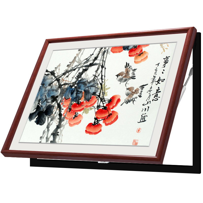 现货速发中式电表箱配电箱装饰画客厅餐厅挂画电闸盒遮挡墙壁画实