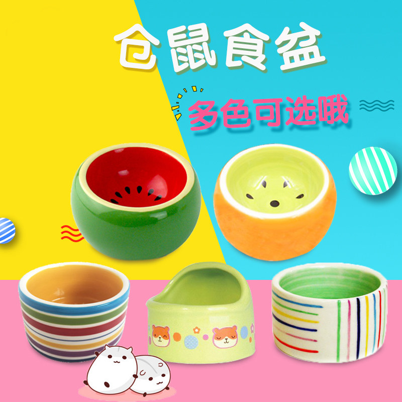 速发非洲迷你刺猬食盆用品仓鼠西施熊豚鼠兔子防翻陶瓷可爱水果食