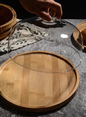 速发4TX台糕玻璃罩下午茶点心托盘茶点盘试吃盘带盖甜品台摆蛋架