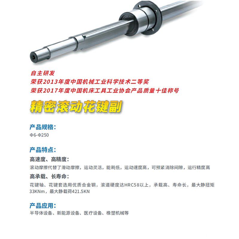 速发南京工艺滚珠花键 滚动花键GJFG16 20 25 0 40 50 60 80 100G