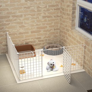 速发围栏家用室内猫隔栏泰狗比熊柯基小型犬栅离门栏小迪笼子