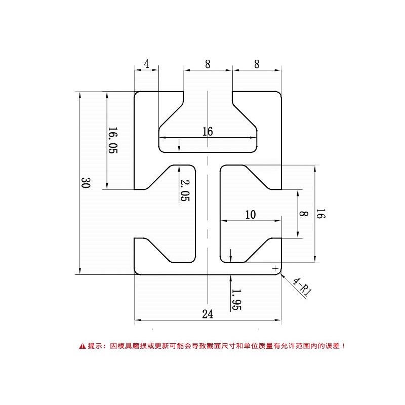 速发工业铝型材24*0机械手治具配件240三槽铝条治具型材