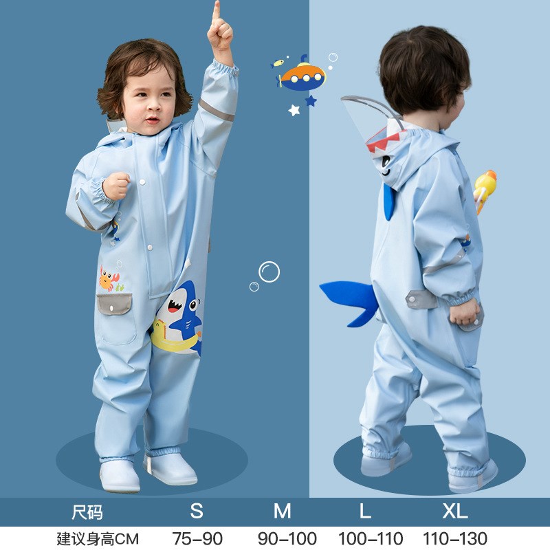 速发儿童连体雨衣雨身套装男童防雨防水服全裤小童宝宝夏季新款雨
