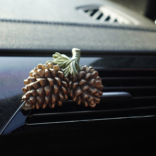 速发松果塔子扩车载空香口香薰氛出风口车内饰品汽香石摆件扩调石