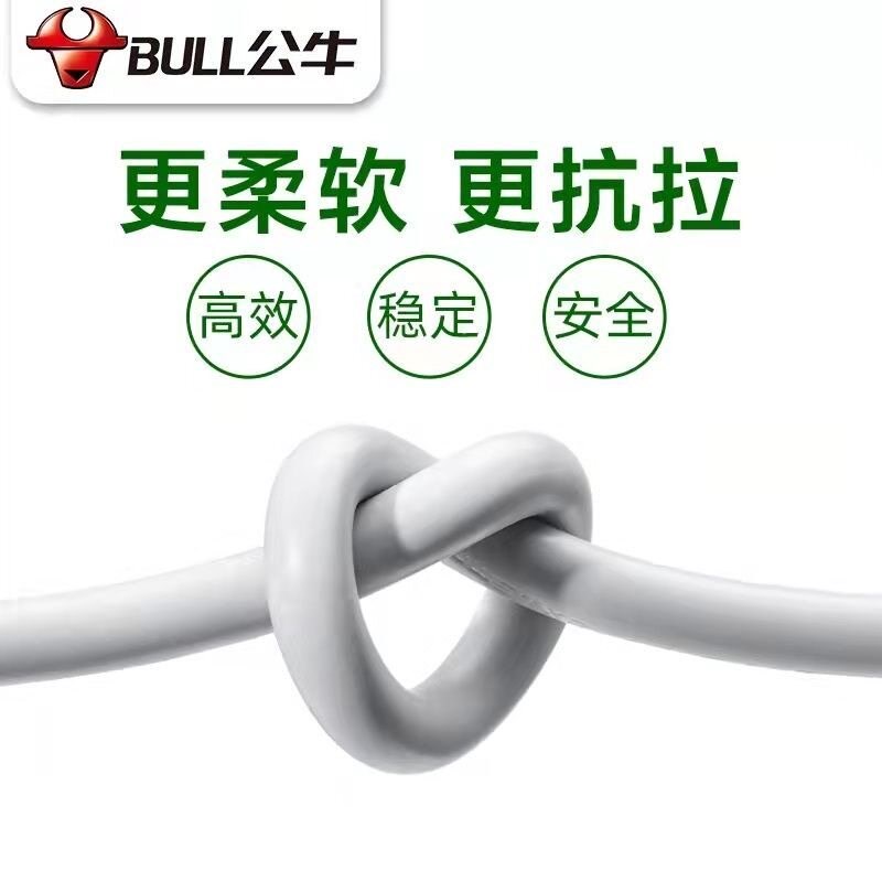 速发国标纯铜线2芯家用RVV白色护套线1.5 /2.5平方电线软线