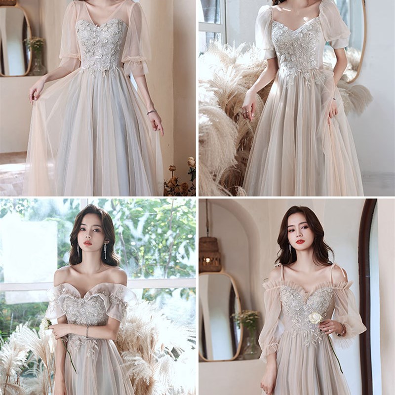 现货速发伴娘服秋冬2024新款婚礼姐妹团伴娘服礼服长款平时可穿礼