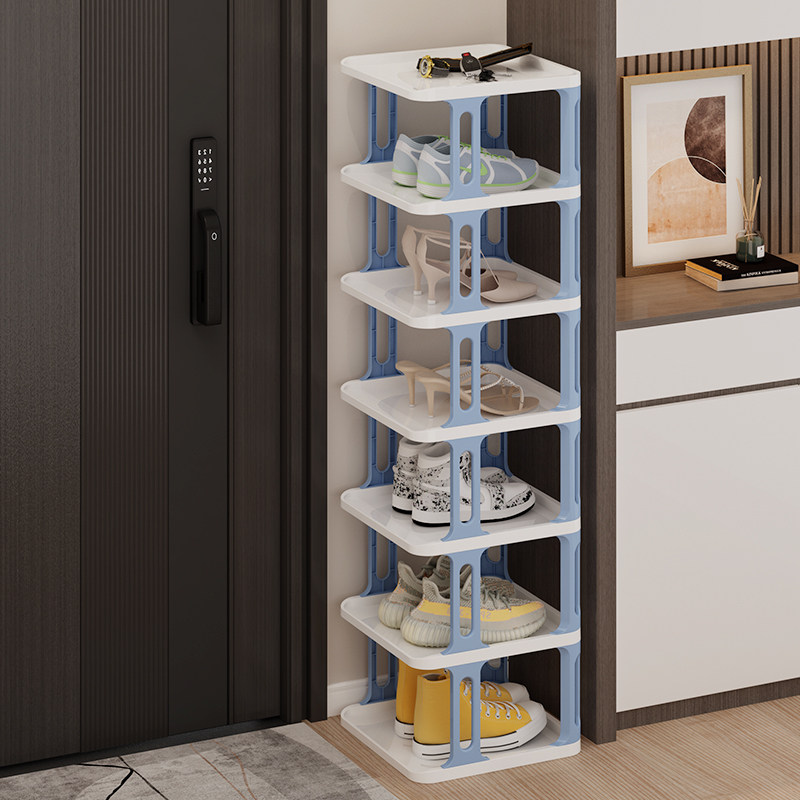 速发简易门口塑料鞋款小型屋夹缝窄架楼道家用宿舍鞋子收纳鞋柜子
