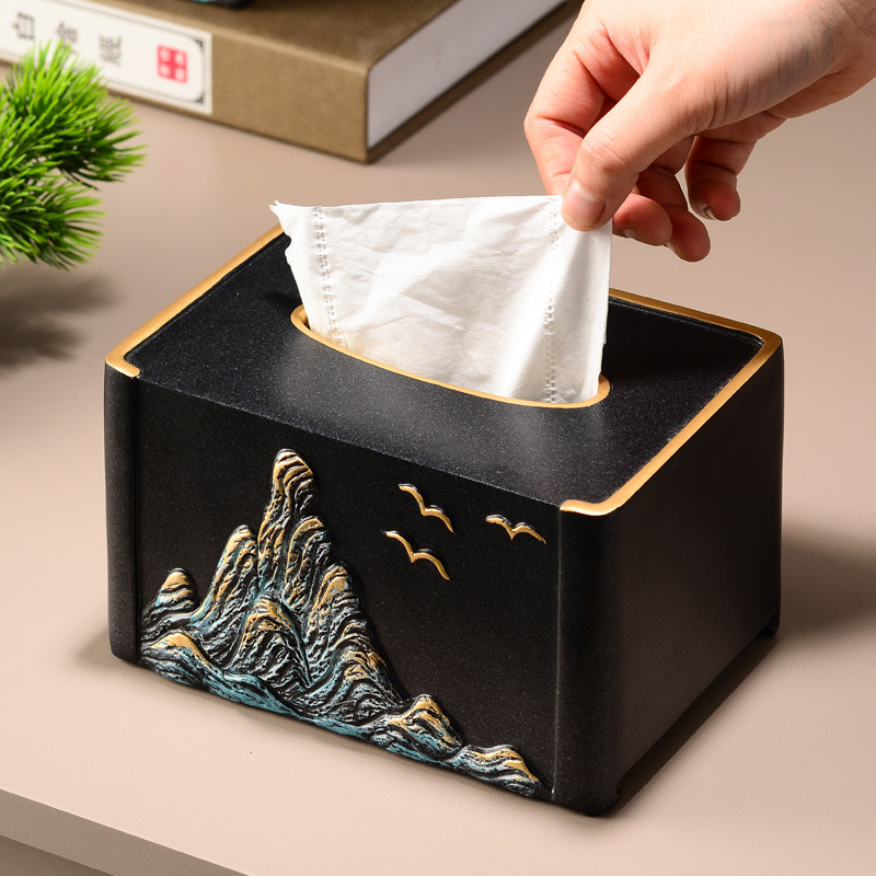 速发纸巾盒新中式客厅茶几桌面收意套装创纳轻奢抽用多功能家纸盒