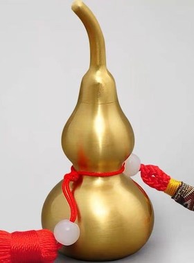 速发铜葫芦五钱纯铜葫芦摆件开公办口室家葫装饰客厅居芦大小挂件