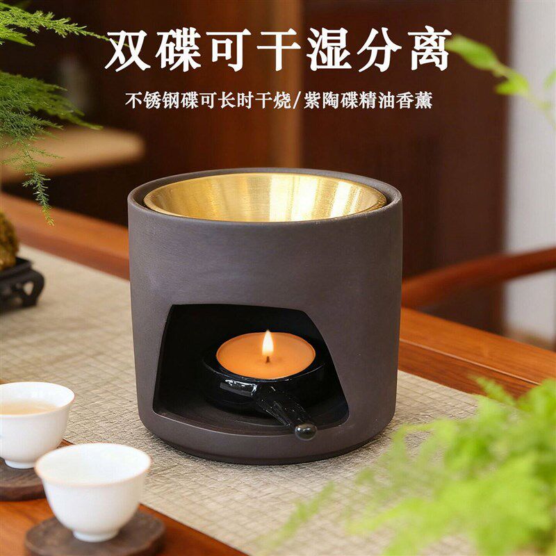 速发复古香薰炉可干烧香粉咖啡渣精油提香炉烤茶炉陶瓷香薰精油炉