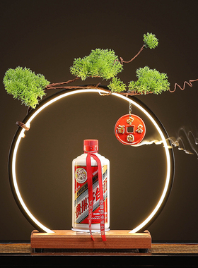 速发创意转台光水展示架酒瓶旋酒底座发转灯圈底座展会品鉴装饰品