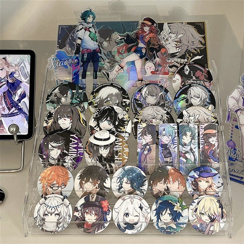 速发立唧展层架吧牌收纳盒小型亚克力多示桌面谷子透明展示柜