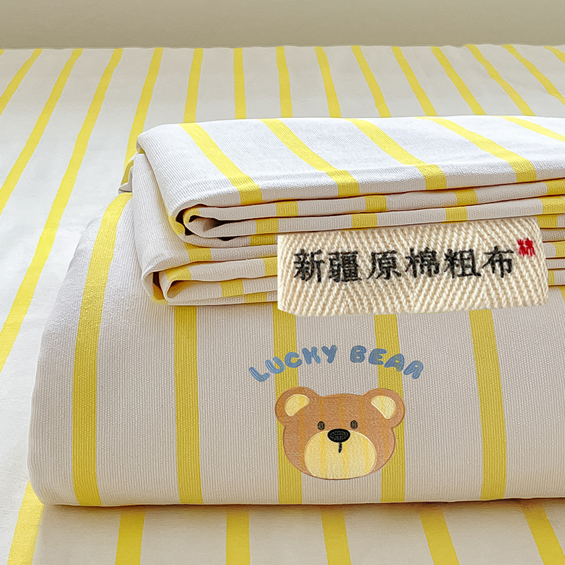 速发儿童纯棉老粗布床笠男孩全儿a类护00婴棉垫保1罩