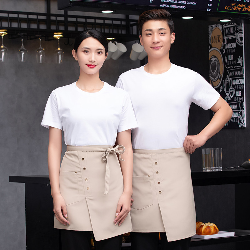 速发防水半身围裙餐饮专用工餐服茶ogo印字作厅火锅奶l咖啡店围腰