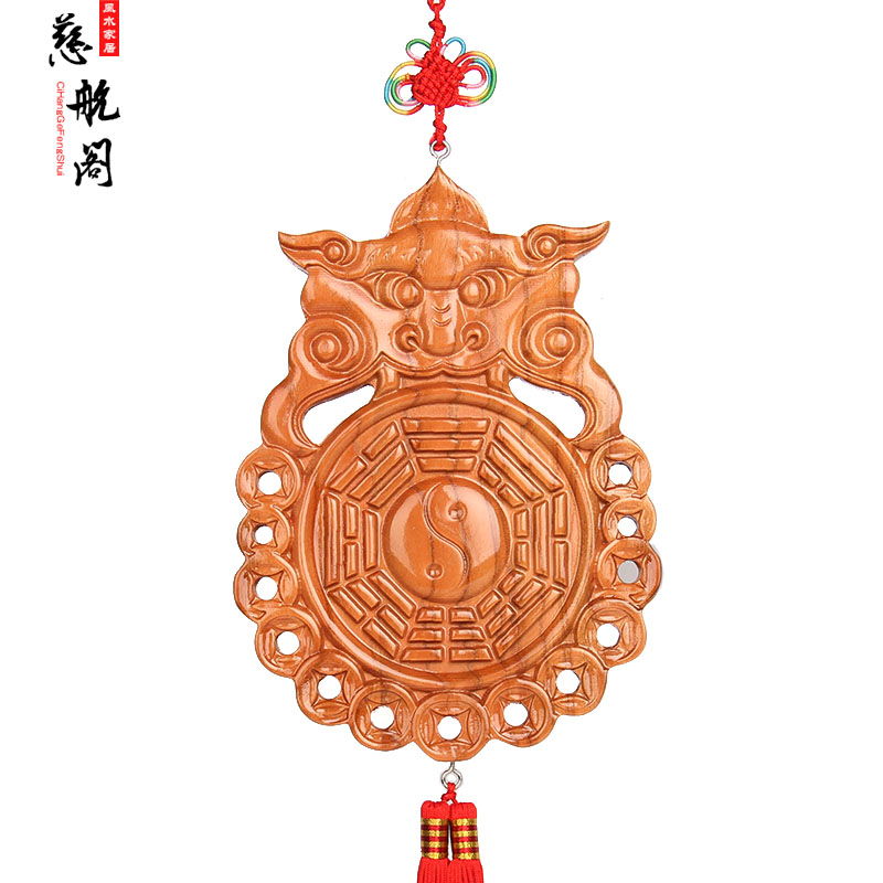 速发桃木兽头八卦镜葫生挂件解卫芦所厕间门对门污口