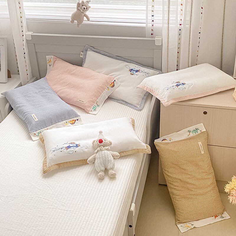 速发刺绣纯棉双层纱儿童套全棉软糯透气纱布005枕枕头套一只装