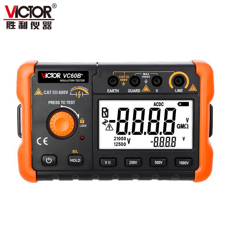 。胜利绝缘电e阻测试仪VC60B+数字兆欧表500v10能00智检测仪电工