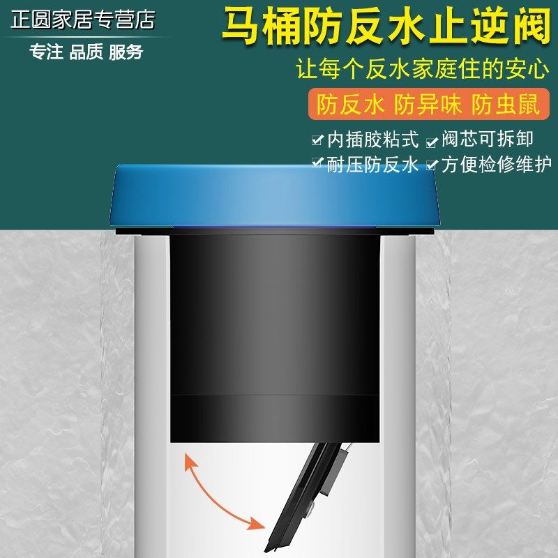 马桶法兰防臭密封圈坐便器下水管止逆阀防溢水P卫生间防反水止回
