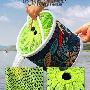 钓鱼打水桶折叠装鱼桶便t携式活鱼桶带绳钓鱼桶鱼具用品新型可折
