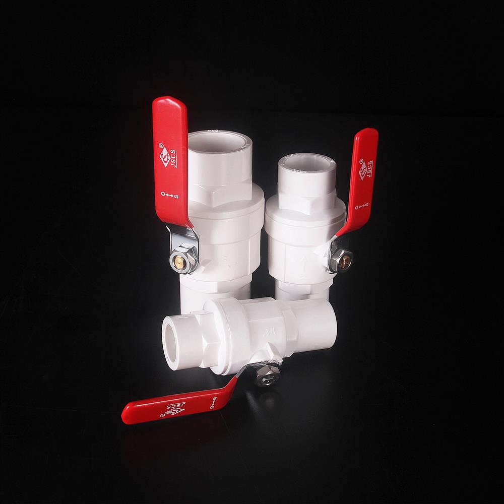 PVC球阀钢把手易拧开关20 25 y32 40 50 63止水阀塑料鱼缸水管配