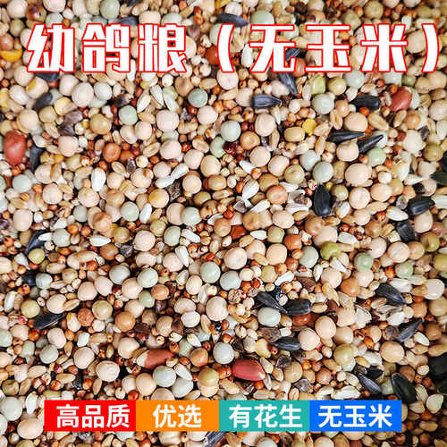 鸽粮幼鸽专用A级无玉米有花生有绿豆鸽子粮喂鸽粮食信鸽赛鸽肉鸽