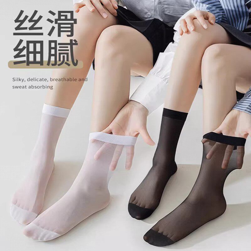 夏季天鹅绒女薄款显瘦中筒袜