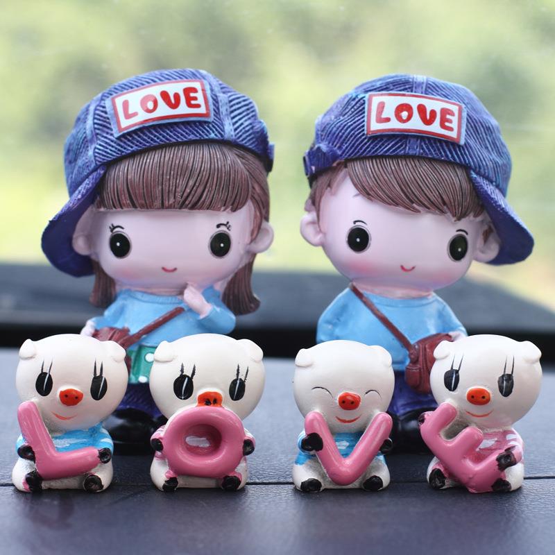 创意汽车车内饰品卡通树脂娃娃家居摆饰客厅卧室酒柜装饰品摆件