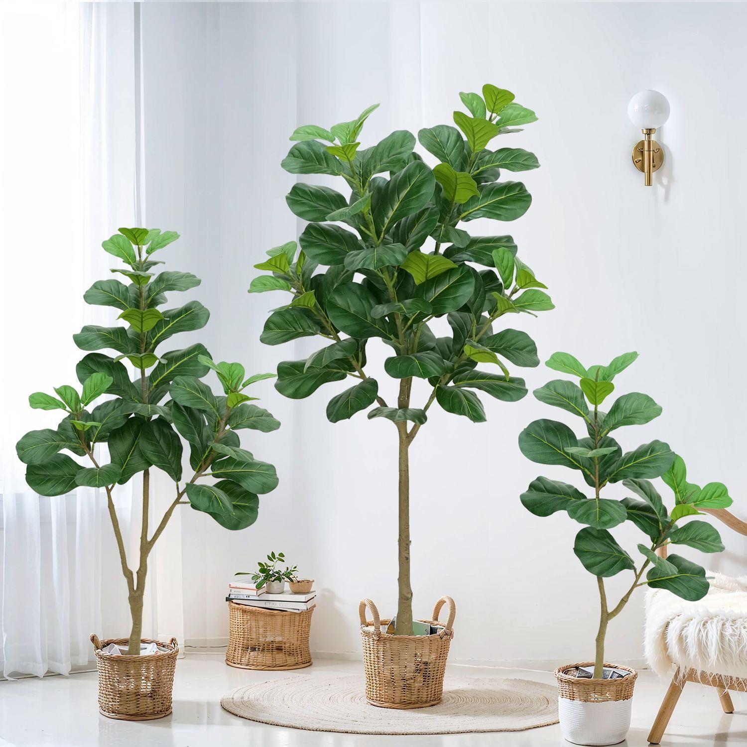 仿真琴叶榕大型室内客厅电视柜落地摆件装饰仿生绿植造景盆栽假树