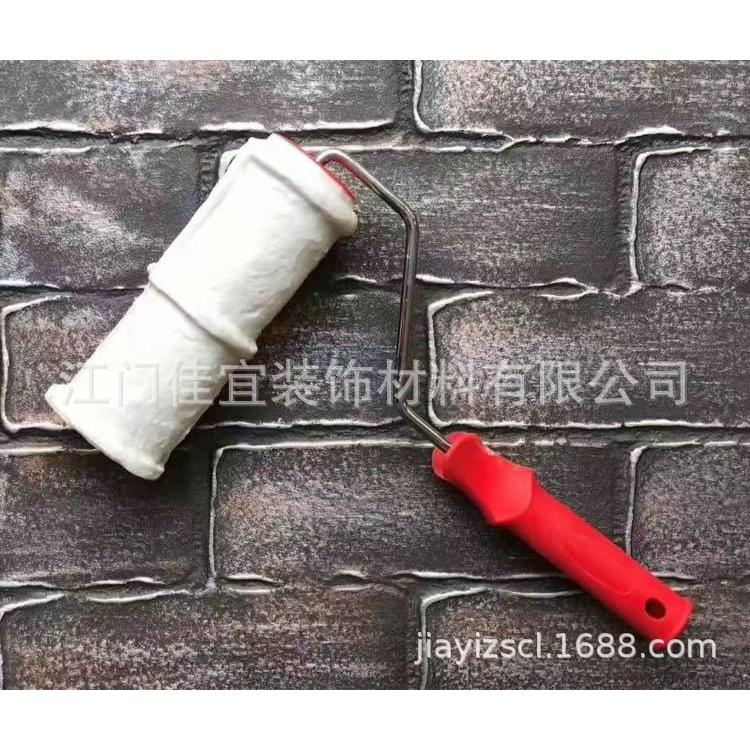 仿砖纹滚筒8寸质感压花滚筒硅藻泥施工工具艺术涂料肌理滚压花滚