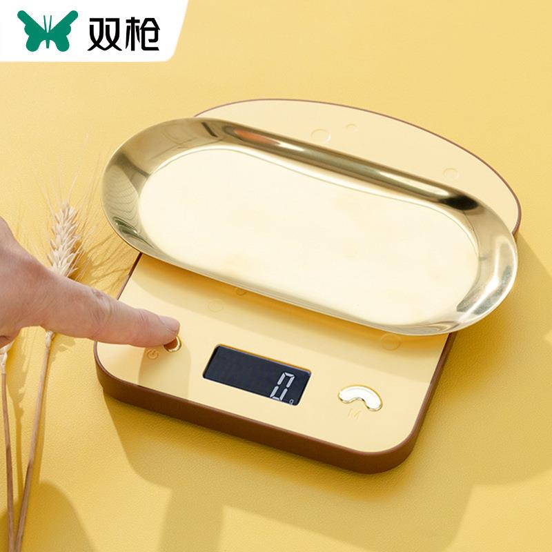 双枪电子秤精准电子称高精度厨房秤家用小型烘焙食物秤小称数克称